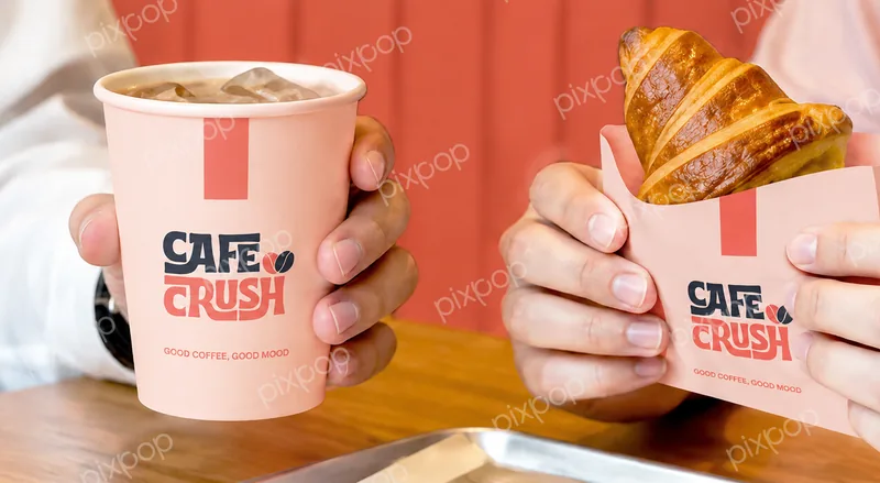 Café Crush coral coffee brand packaging