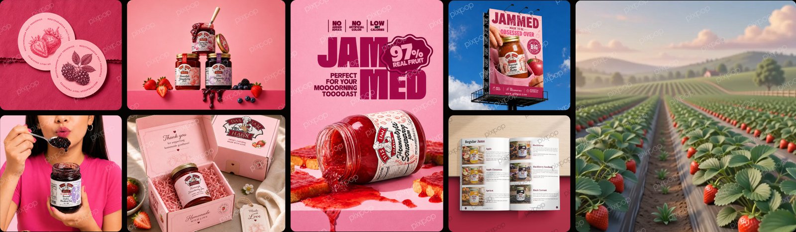 Das Jam Haus branding case study collage by Pixpop Studio