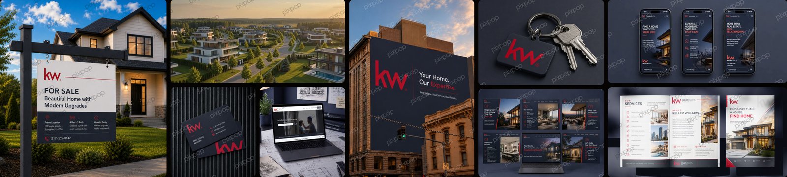 Keller Williams Realty branding case study collage by Pixpop Studio