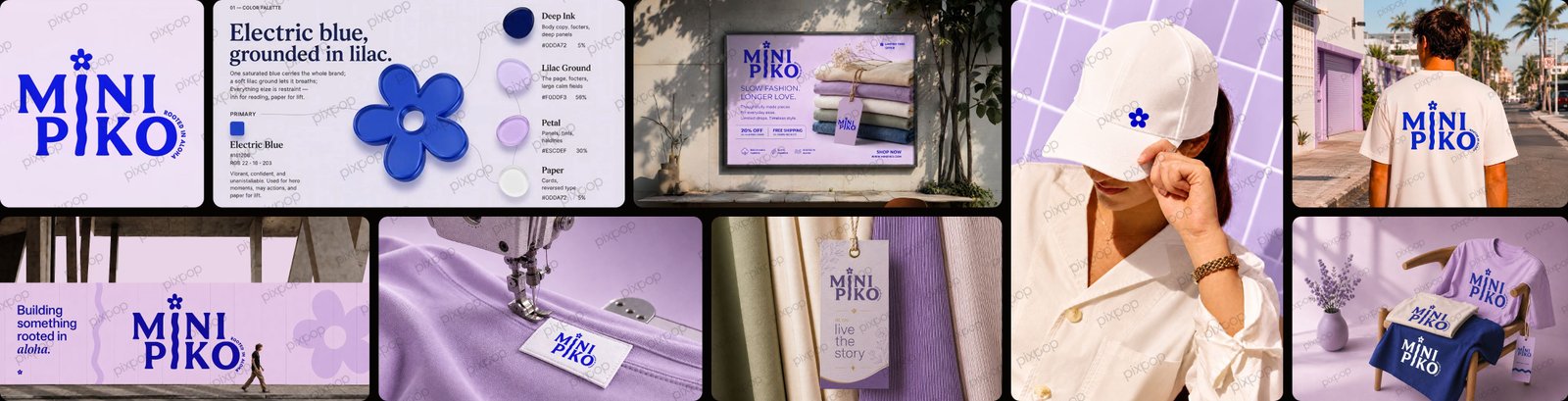 Mini Piko branding case study collage by Pixpop Studio