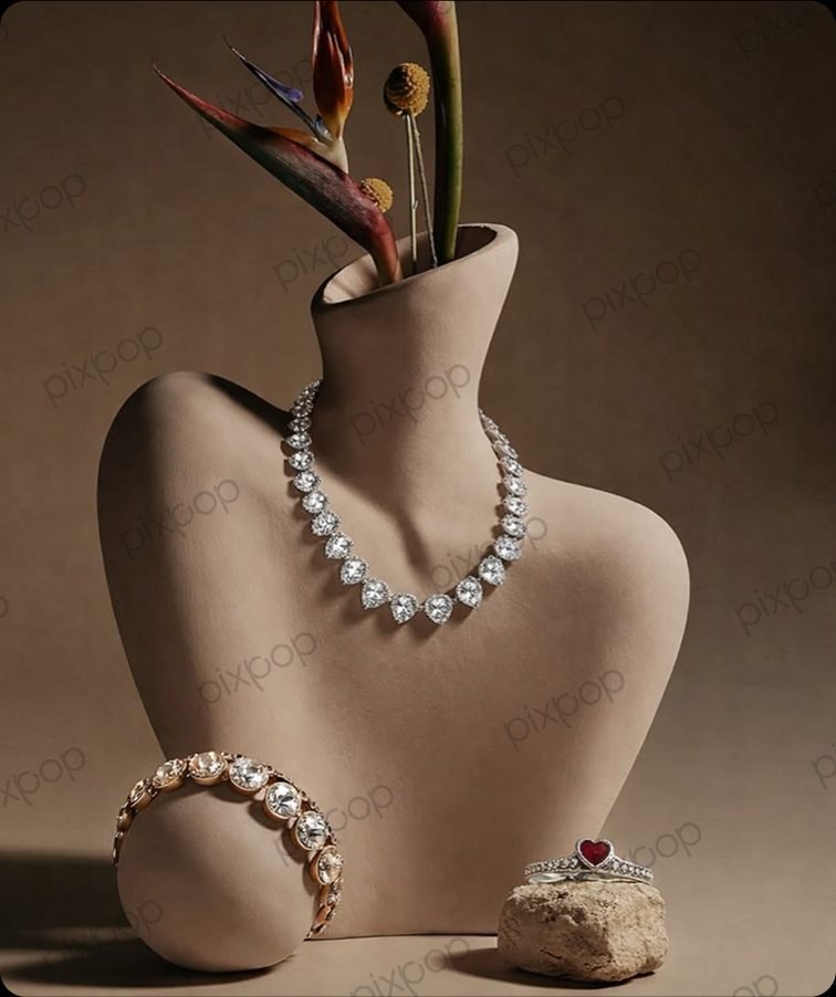 Auren Fine Jewelry luxury campaign still life on a sculpted bust