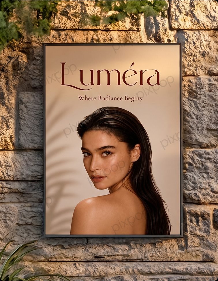 Luméra skincare Where Radiance Begins framed poster