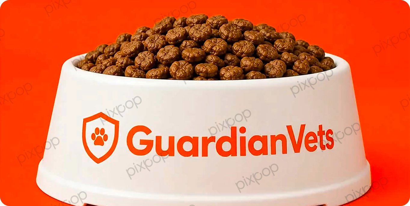 GuardianVets branded pet food bowls